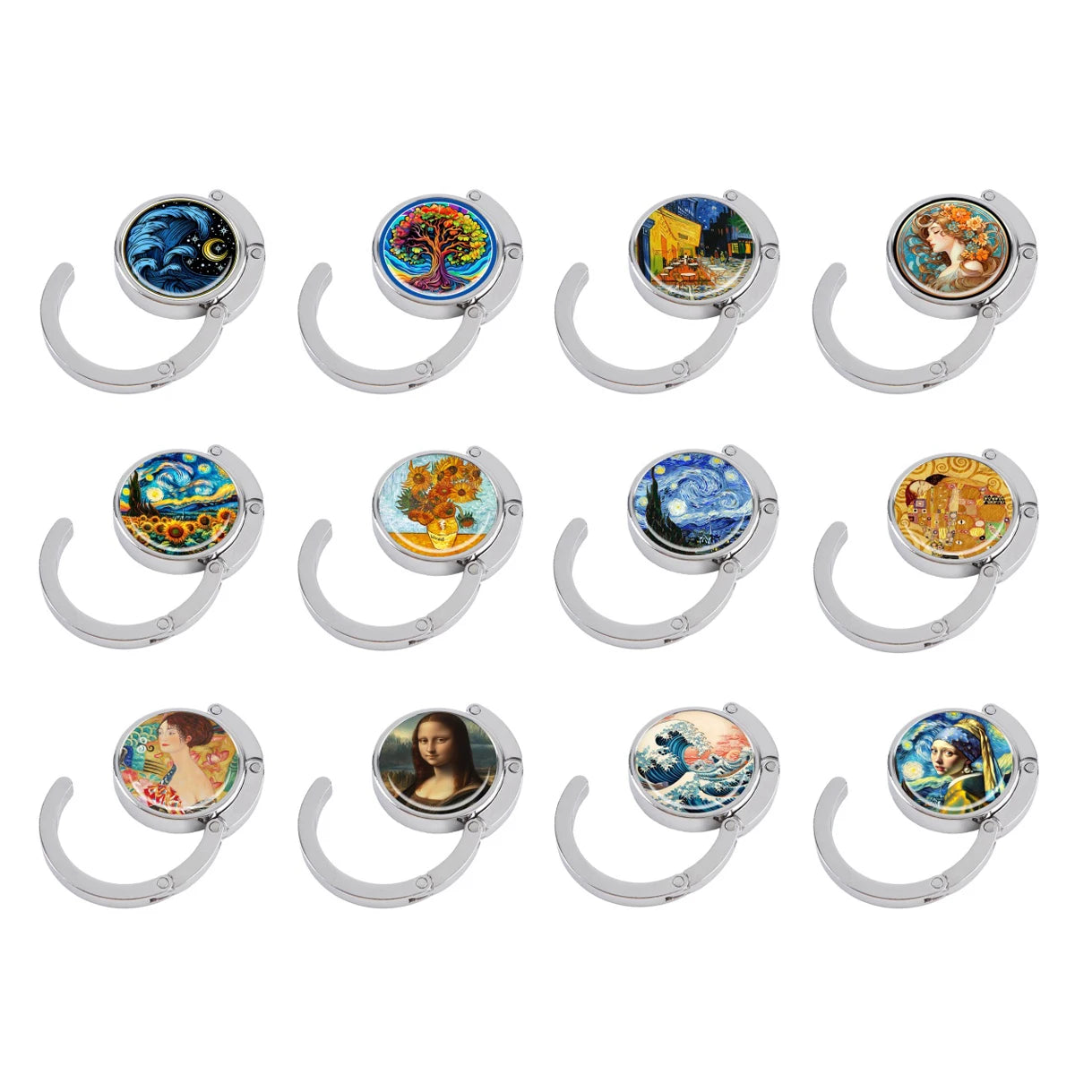 Van Gogh Art Folding Metal Purse Hanger & Table Bag Hook
