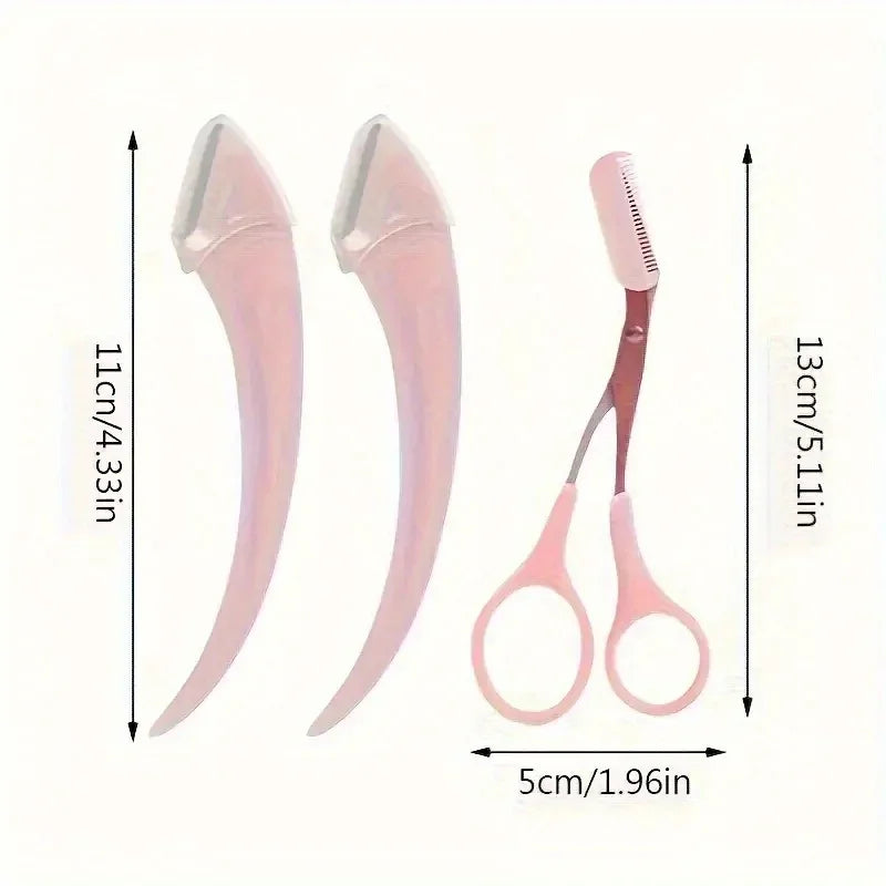 Eyebrow Trimmer Set, Precision Trimming Scissors, Curved Eyebrow Trimmer And Comb - For On-The-Go Eyebrow Grooming