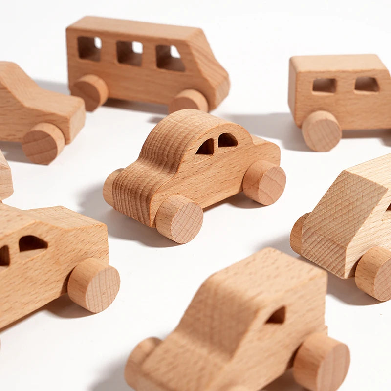 DIY Wooden Toy Car For Children Wooden Push Car Shape Educational Toy For Grasping Can Be Painted And Used As Decoration Gift