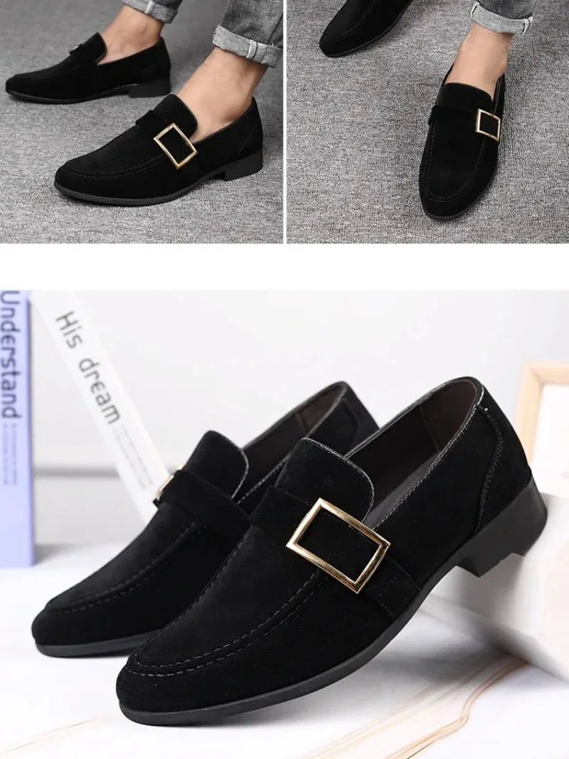 2026 Men's Dress Shoes Britain Casual Shoes High End Designer Suede Loafers for Man Luxury Banquet Wedding Shoes Zapatos Hombre