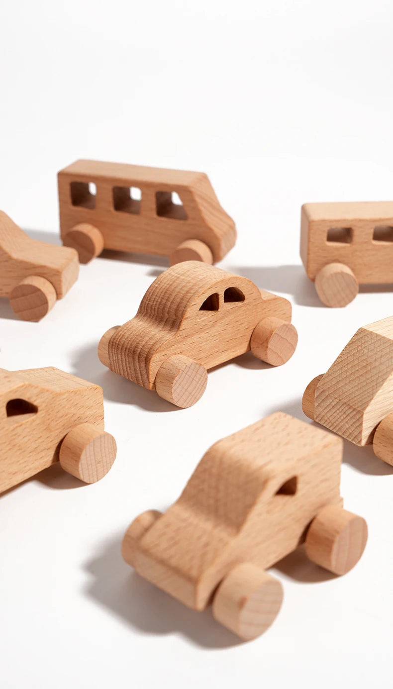 DIY Wooden Toy Car For Children Wooden Push Car Shape Educational Toy For Grasping Can Be Painted And Used As Decoration Gift
