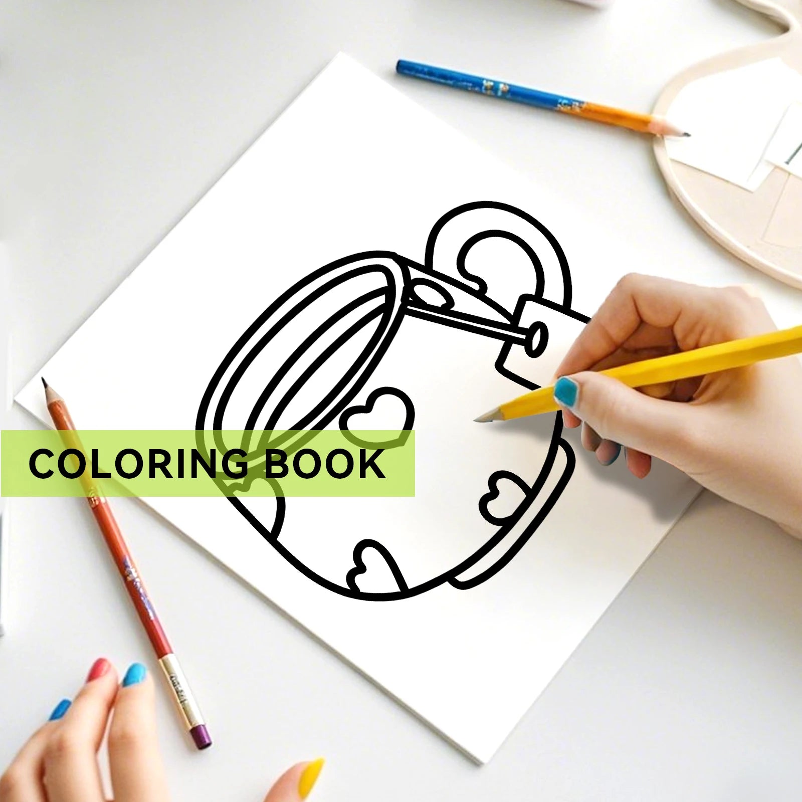 Stress Relief Cute & Easy Coloring Book for Adults and Teens - 24 Pages Adult Picture Book Emotional Release Drawing Books