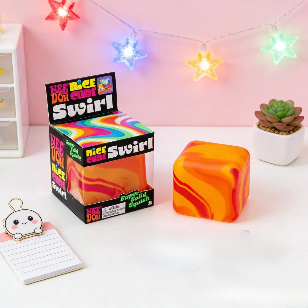 NeeDoh Nice Cube Sensory Squeeze Toy | Stress Relief Squishy Fidget Toy for Anxiety & Relaxation