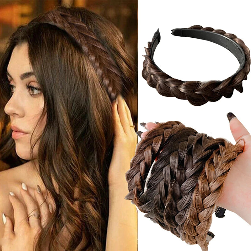 Braid Hair Band Women Fishbone Braid Wig Twist Braid Headband Hairpin Bohemia Non-slip Headdress Bridal Girls Hair Accessories