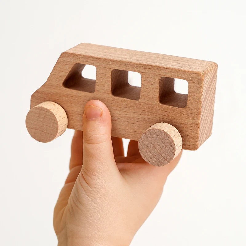 DIY Wooden Toy Car For Children Wooden Push Car Shape Educational Toy For Grasping Can Be Painted And Used As Decoration Gift