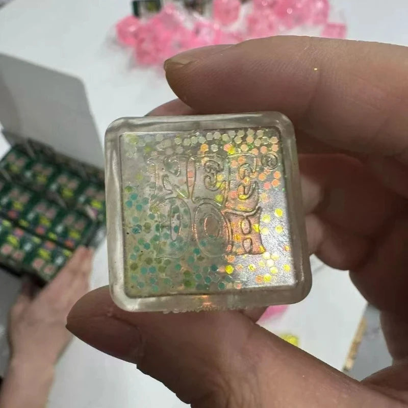 NeeDoh Nice Cube Glitter Sparkle Squish Toy – Slow Rising Anxiety Relief Fidget Cube, Surprise Blind Box