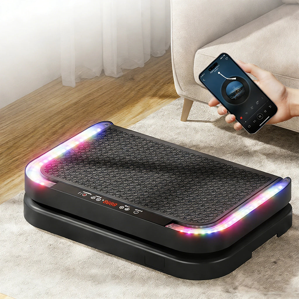 Exercise Vibration Plate with Rope Abdominal Workout Equipment 200 Modes Whole Body Vibrate Fitness Platform for Home Office