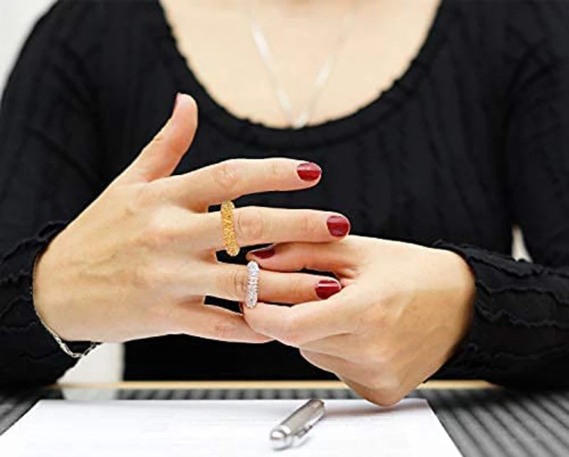 10pcs Finger Rings Set for Teens  Adults Stress Reducer Massager Stress Relief Fidget Toys Acupressure Rings Spiky Sensory
