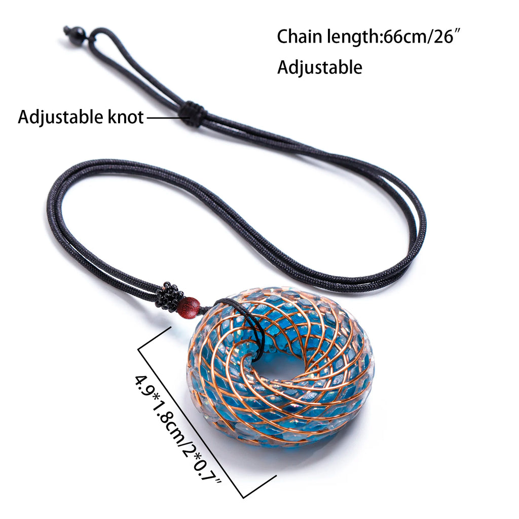 Rodin Coil & Amethyst  Orgone Pendant Necklace, Handmade pendant jewelry ，Adjustable Chain for Women & Men