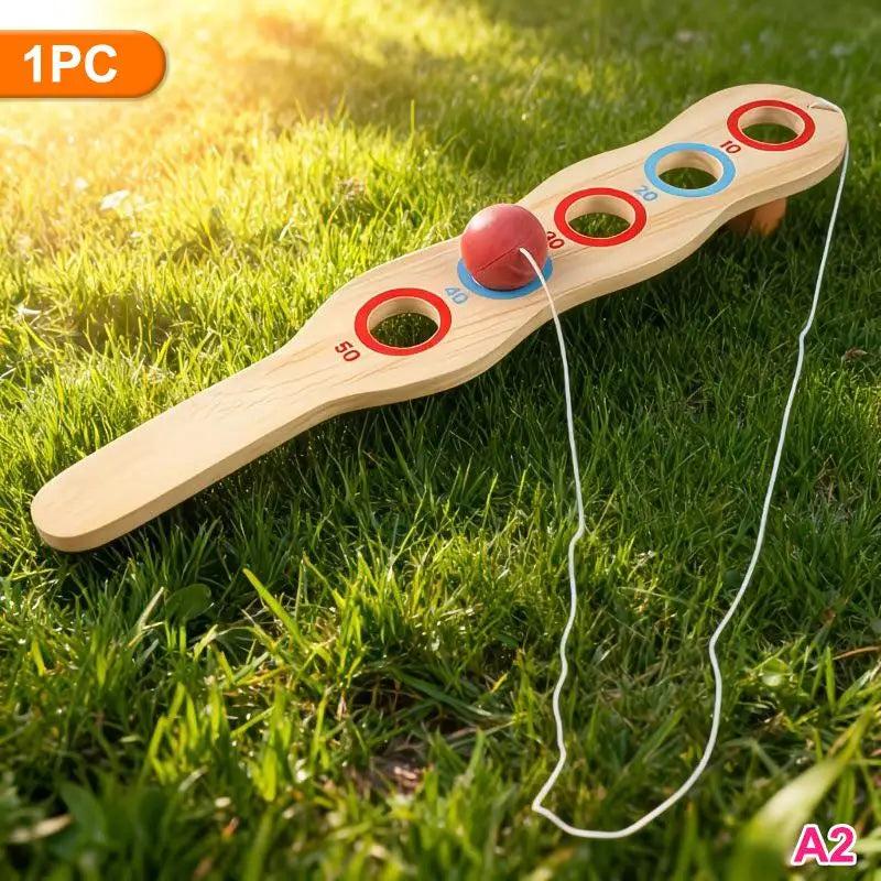 Wooden Paddle Ball With String And Ball Fun Set for HandEye Coordination Development Portable Elastic Design Family Party Play