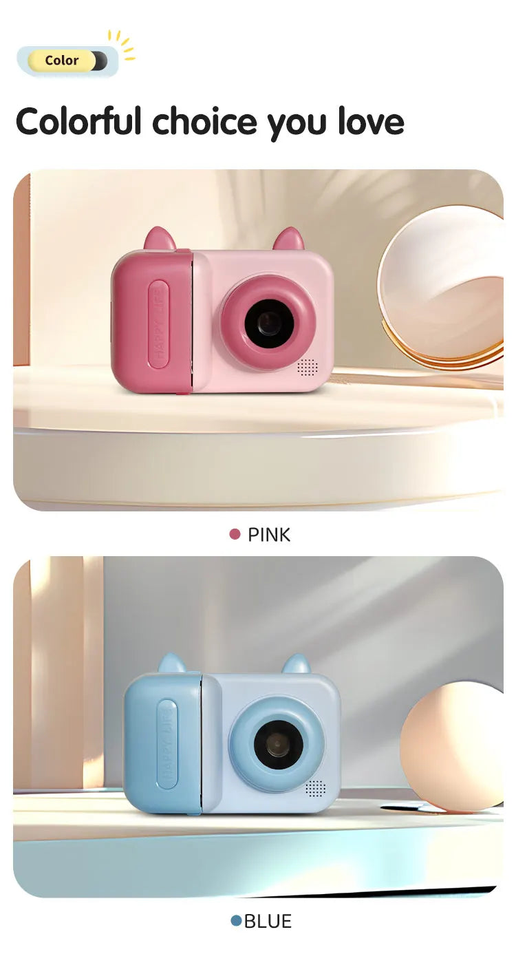 Kids Instant Print Digital Camera – 1080P HD Thermal Printer | 4 Colors | Ages 3+