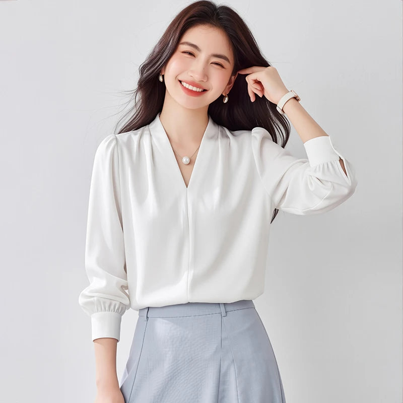 Women's Satin Office Blouse
