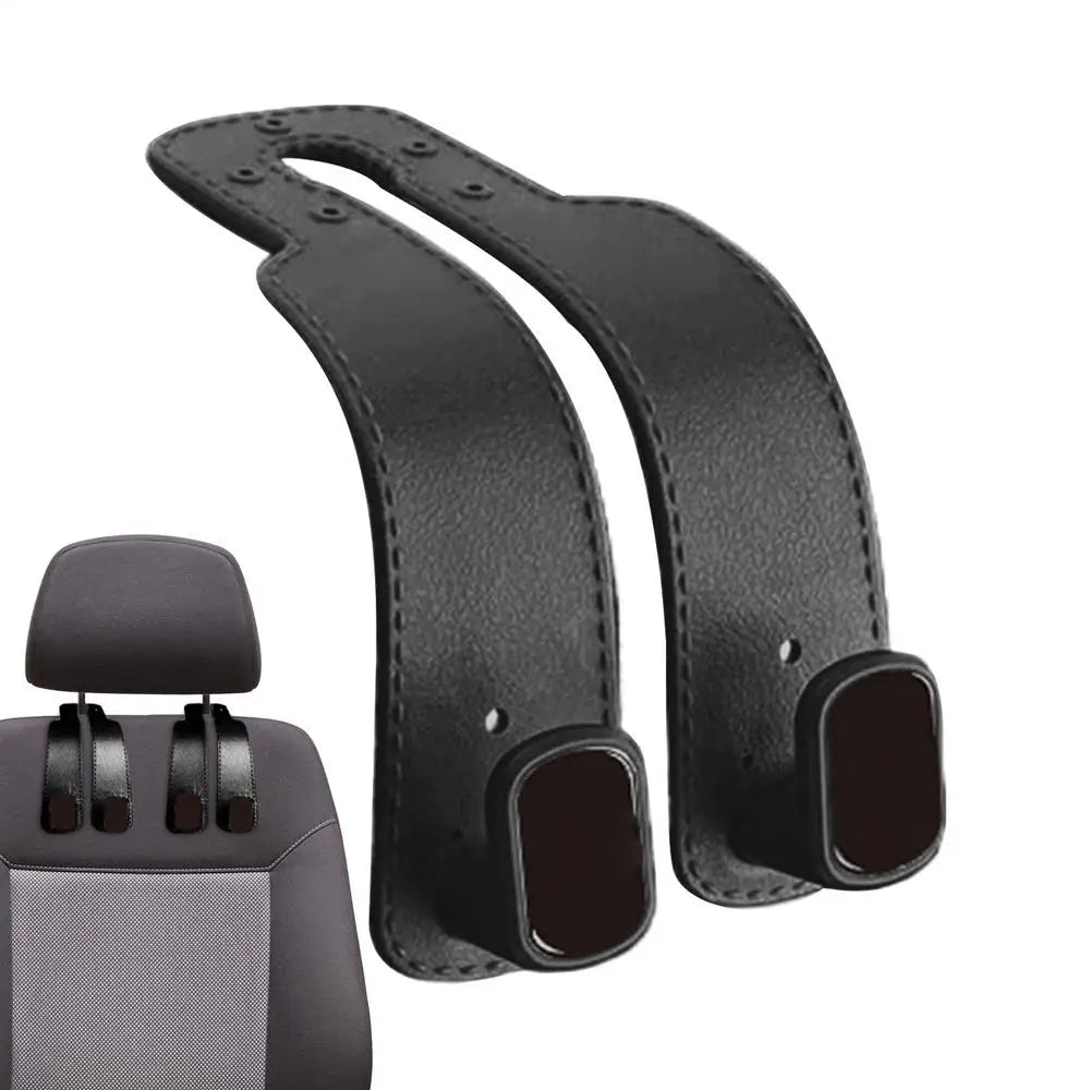 PU Leather Car Purse Hook & Headrest Hanger Organizer