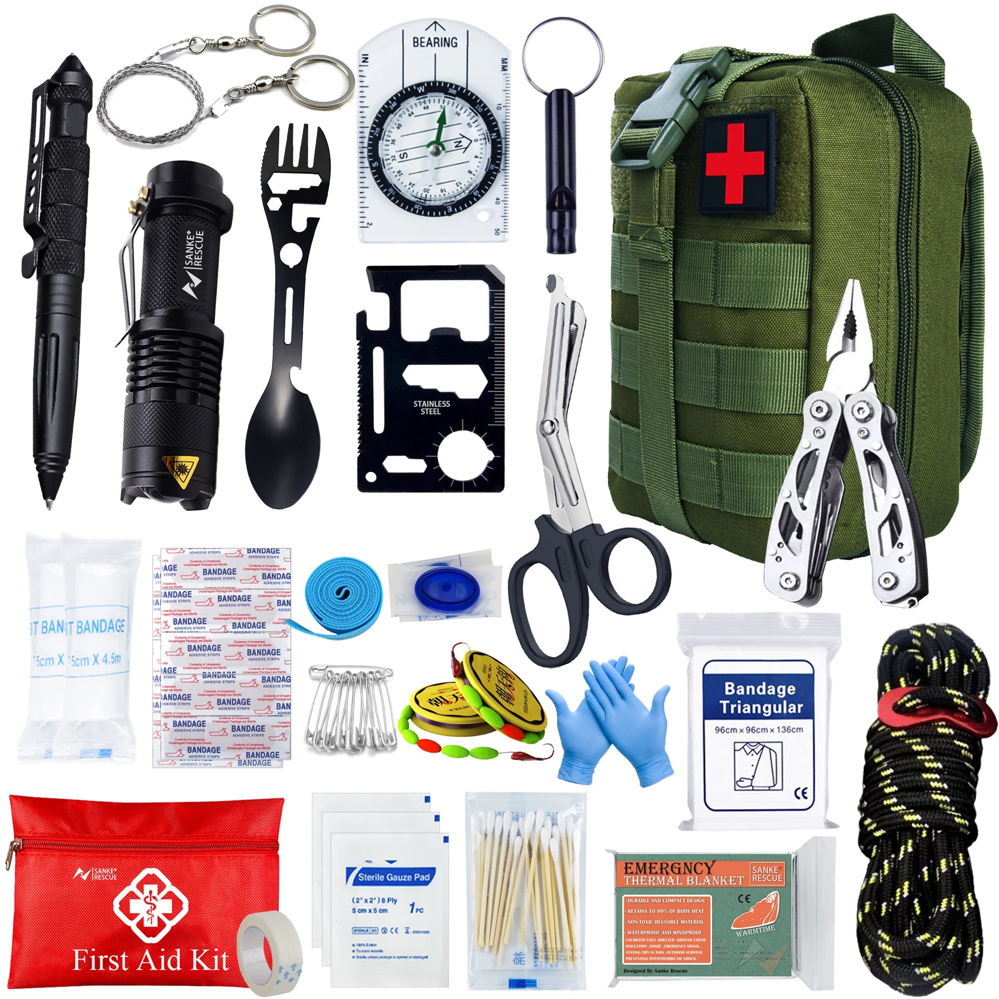 Survival First Aid Kit – MOLLE IFAK Trauma Bag Full Set for Outdoor & EDC