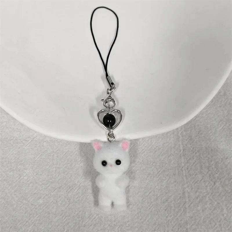 Cute calico critters persian cat beaded keychains y2k handmade