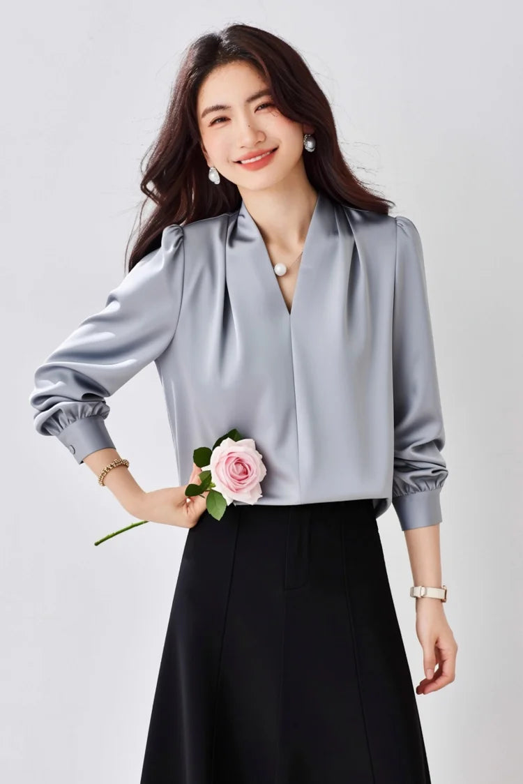 Women's Satin Office Blouse
