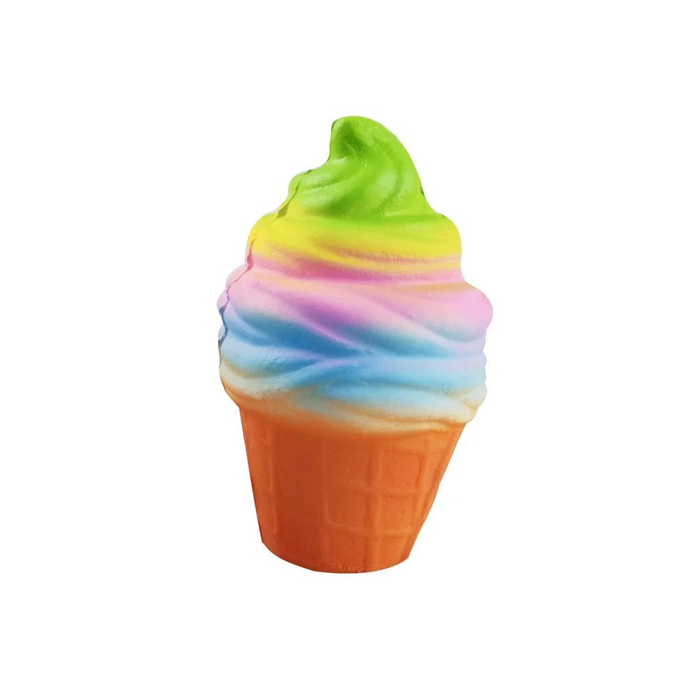 New Colorful Ice Cream Squishy Bread Cake Scented Slow Rising Phone Straps Soft Squeeze Toy Stress Relief for Kid Xmas Gift Toy