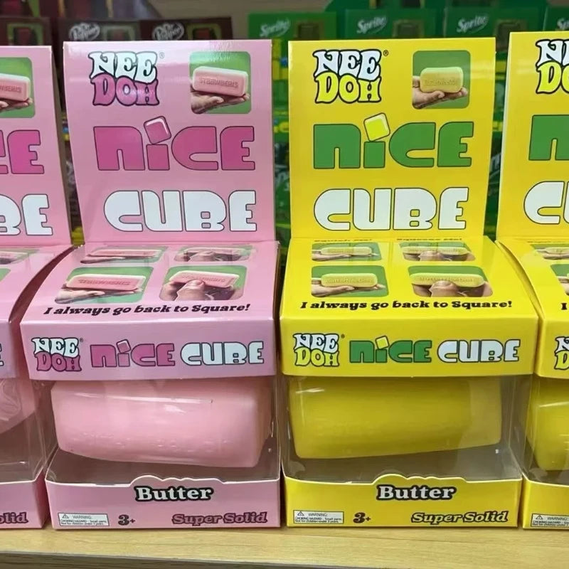 NeeDoh Nice Cube Glitter Sparkle Squeeze Toy — Slow Rising Sensory Fidget & Stress Relief