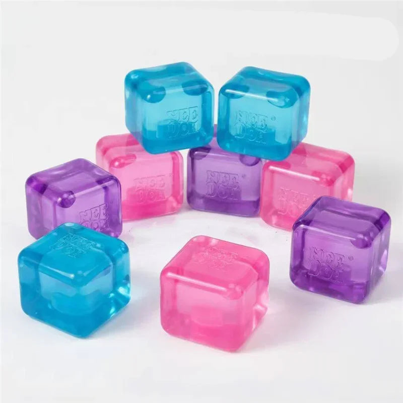 Needoh Nice Berg Giant Sensory 7.5cm Cube Mini 4 Pack Baby Teenie Cube Sensory Slow Rebound Stress Reliever Anti-Anxiety Toy