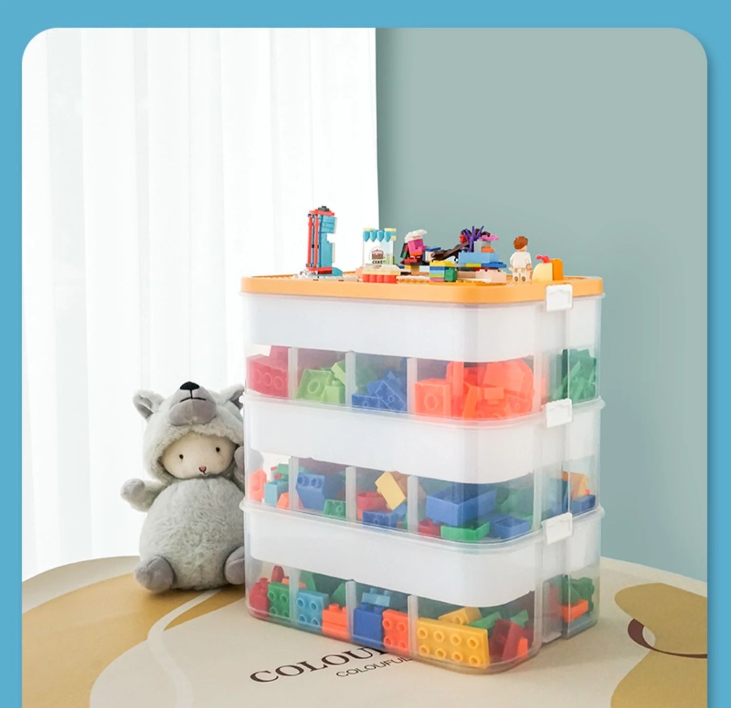 Lego Storage Box Building Block Organizer Particle Toy Jigsaw Puzzle Container Partition Lego Storage Bin Children Toy Organizer