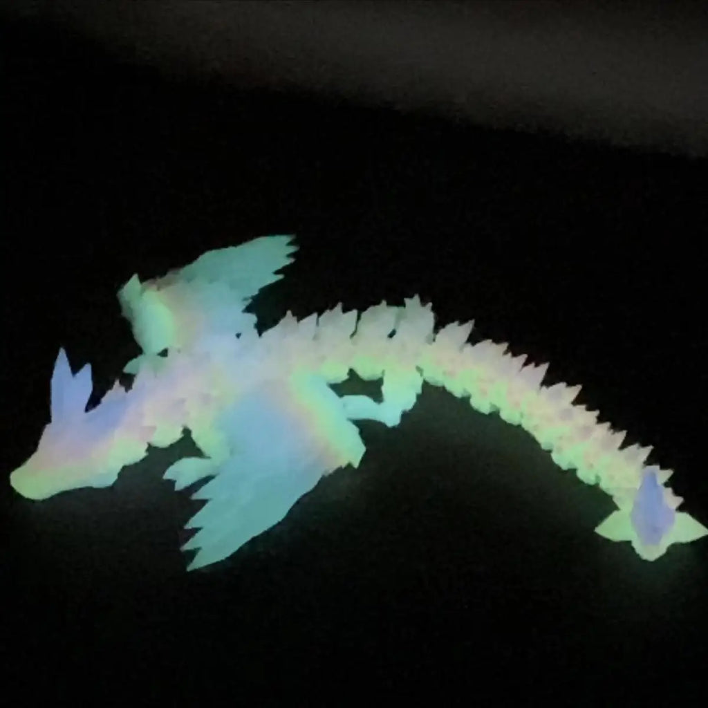 3D Printed Winged Dragon Figurine - Articulated Flying Dragon Ornament