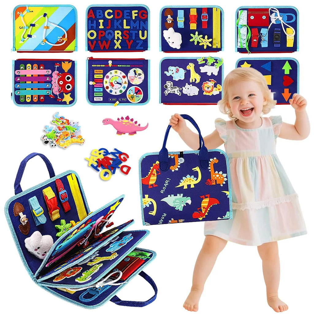 Busy Board, Educational Activity Sensory Board Preschool Learning Fine Motor Skills Toys, Toddler Travel Toy for Plane Car