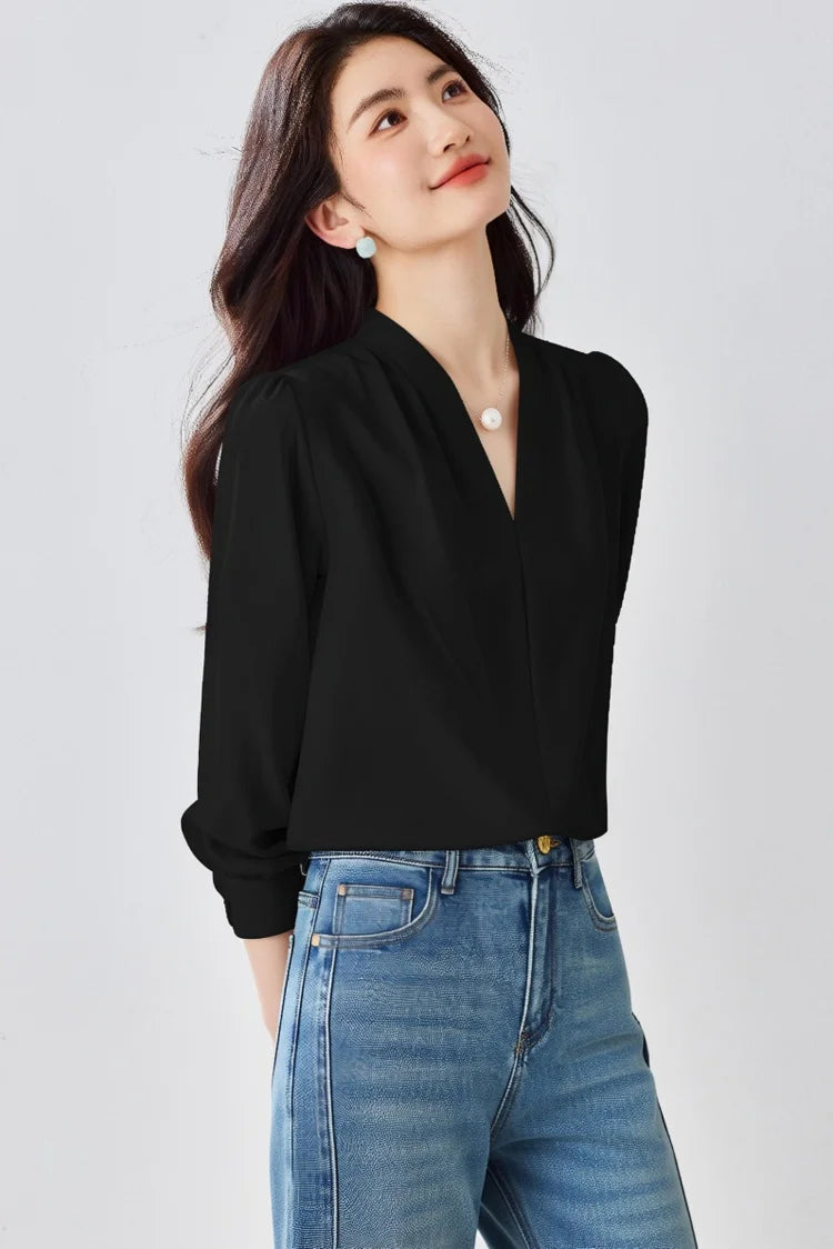 Women's Satin Office Blouse