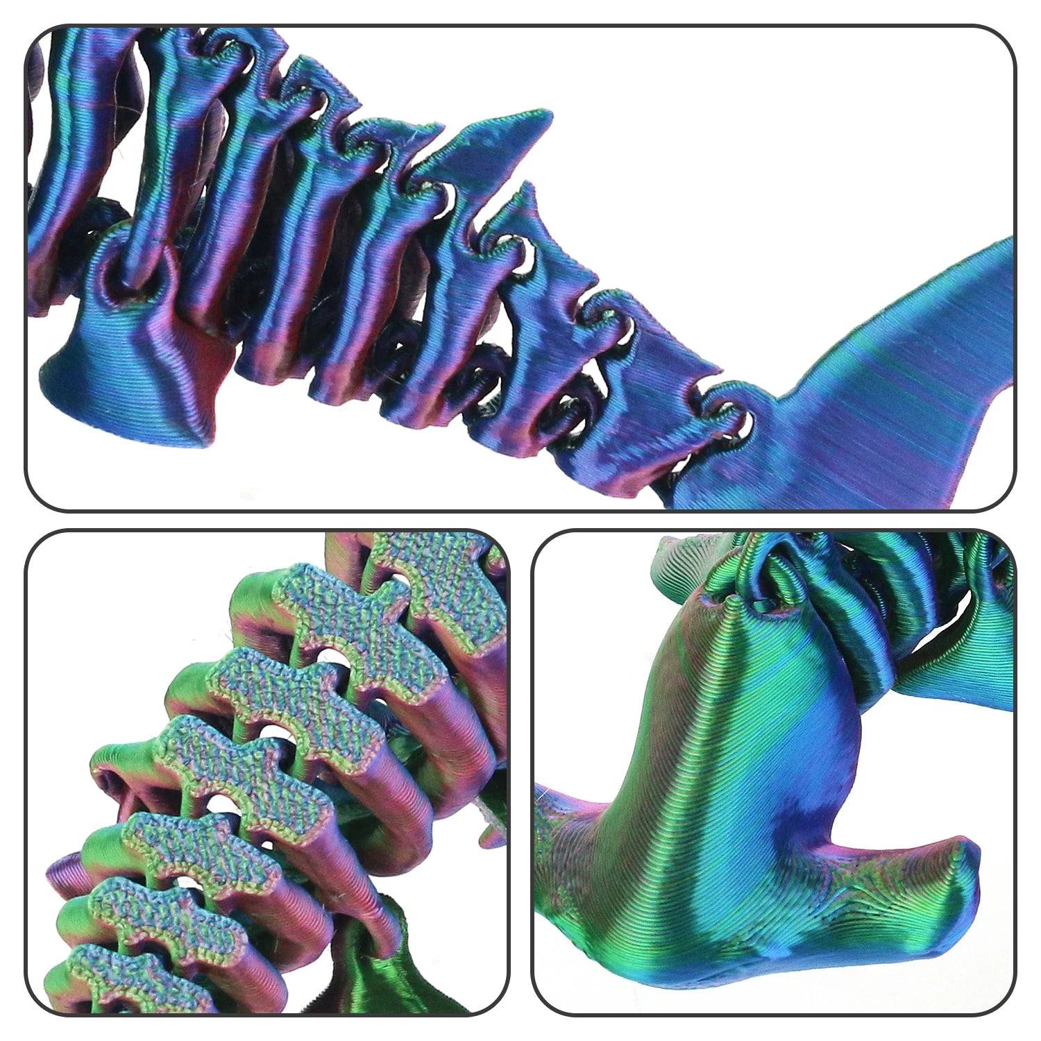 3D Printed Hammerhead Shark Toy | Fully Articulated Movable Joints | Desk Ornament | 3 Colors