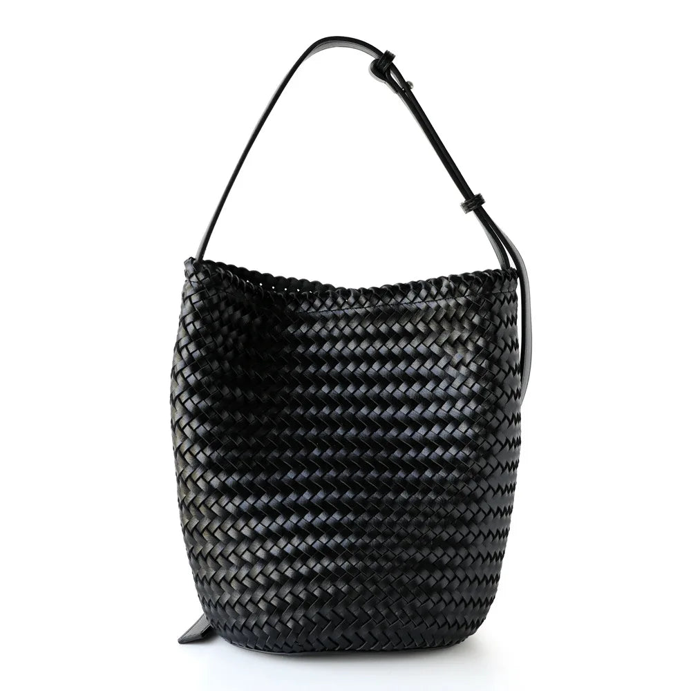 Women's Handwoven Knit Bucket Shoulder Bag
