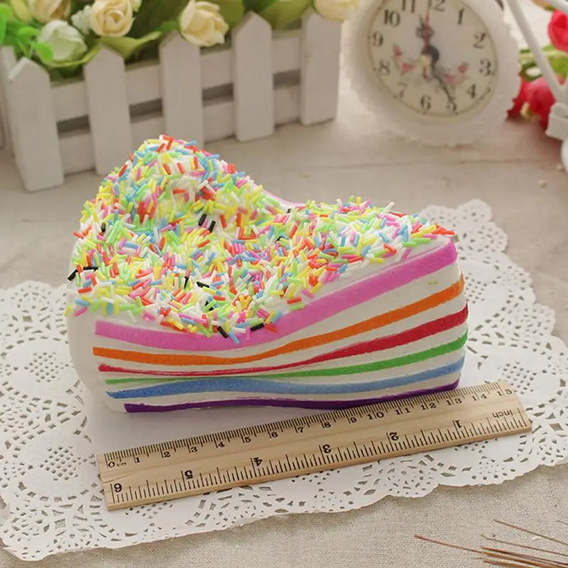 1PCS Rainbow Cake Squeeze Toys Slow-rebound Sensory Fidget Toys Stress & Anxiety Relief For Adults And Kids Birthday Gift