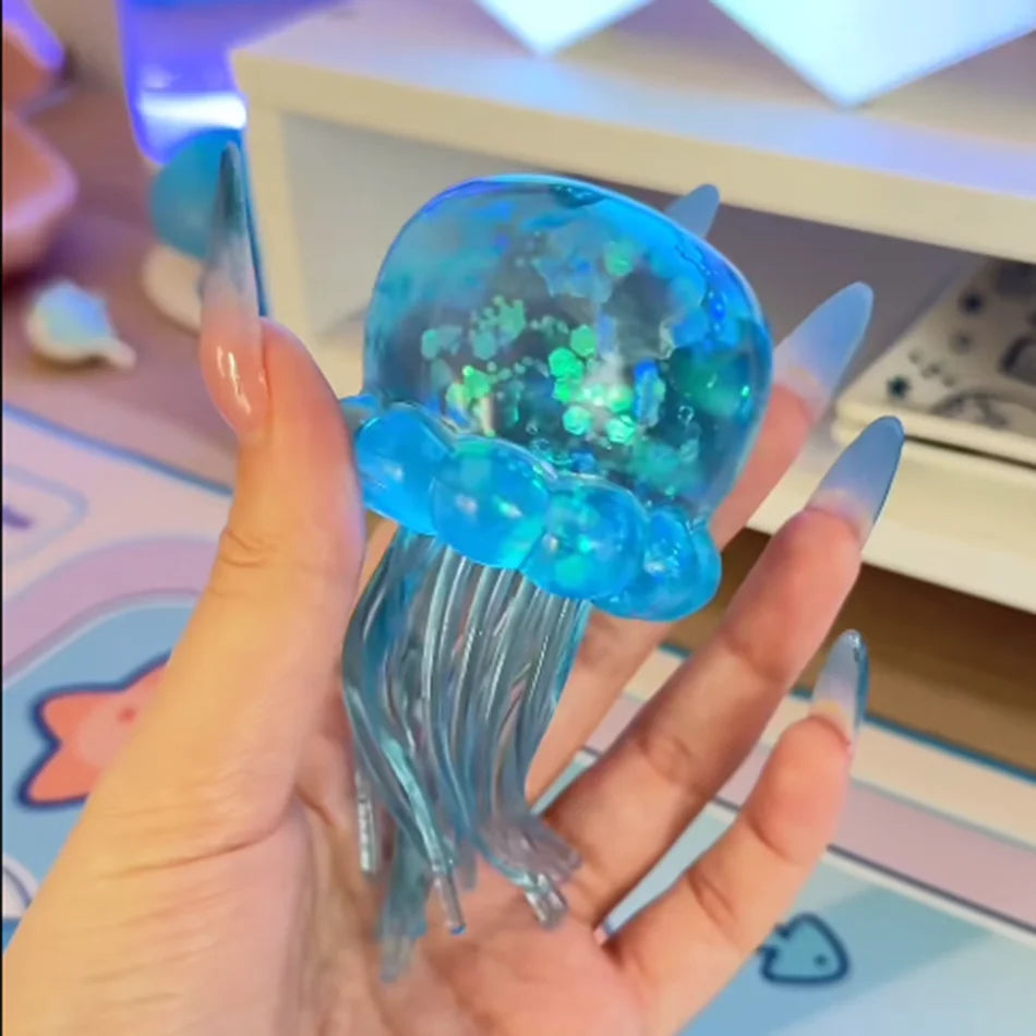 Fuzz Ball Jellyfish Squishy Blind Box | Soft Stress Relief Toy | Random Color | 6 Styles