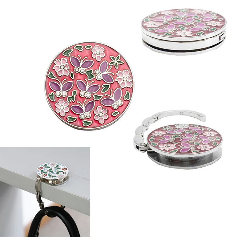 Flower Shape Folding Purse Hanger & Table Bag Hook