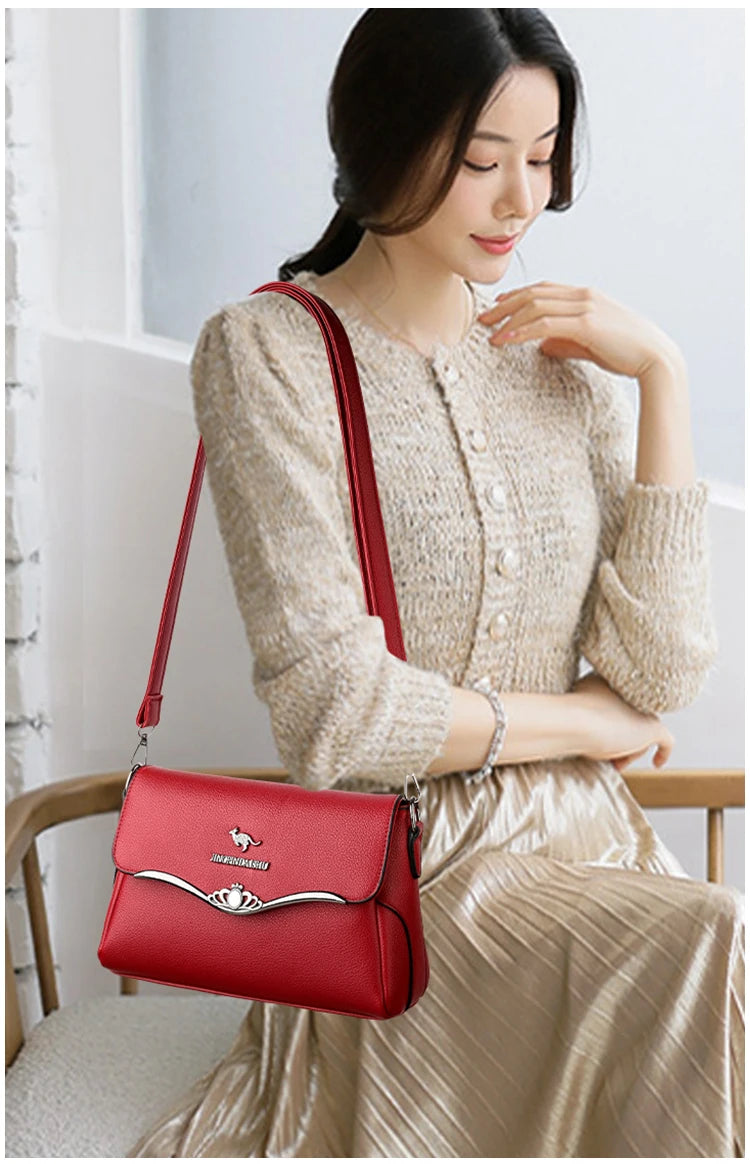 Women's PU Leather Casual Tote Crossbody Bag