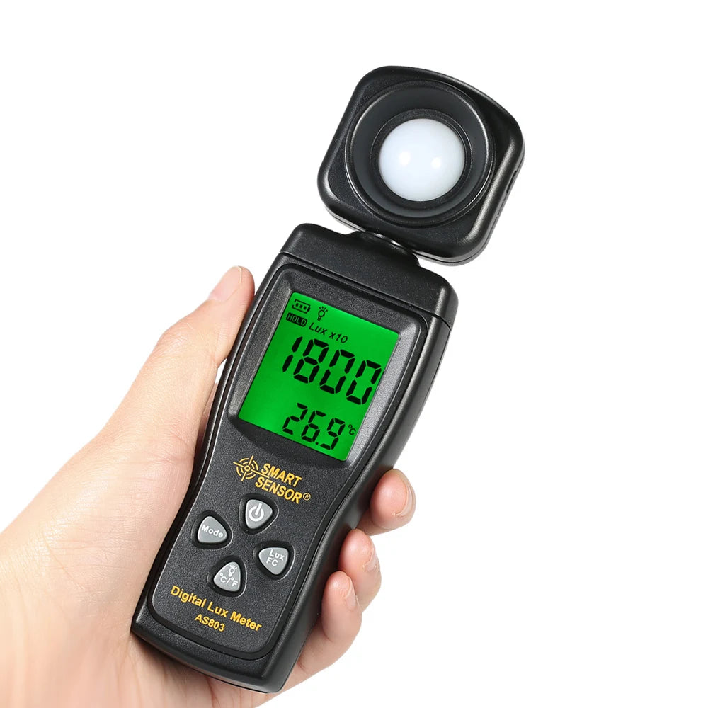 Mini Digital Lux Meter LCD Display Handheld Illuminometer Luminometer Photometer Luxmeter Light Meter 0-200000 Lux