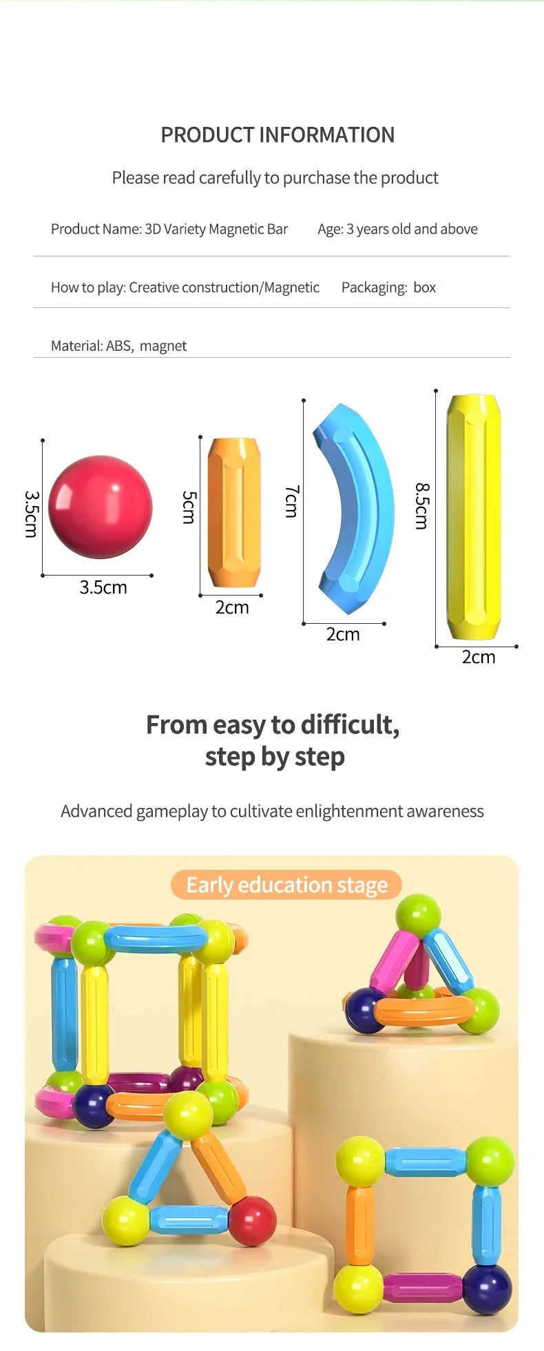 Magnetic Ball & Stick Construction Set | Montessori Educational Toy | 10–188 Pieces | Ages 3+