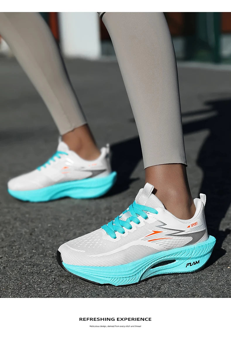 2026 Men Running Shoes Marathon Sports Air Cushion Carbon Board Breathable Lightweight Comfortable Women Athletic Sneakers New