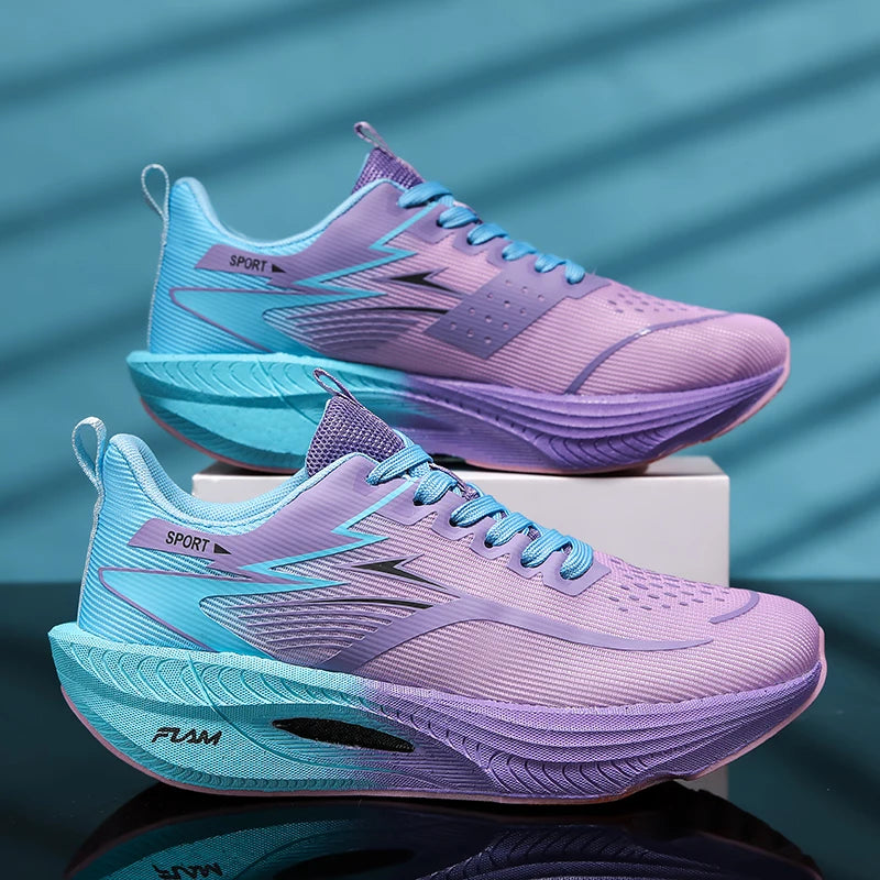 2026 Men Running Shoes Marathon Sports Air Cushion Carbon Board Breathable Lightweight Comfortable Women Athletic Sneakers New