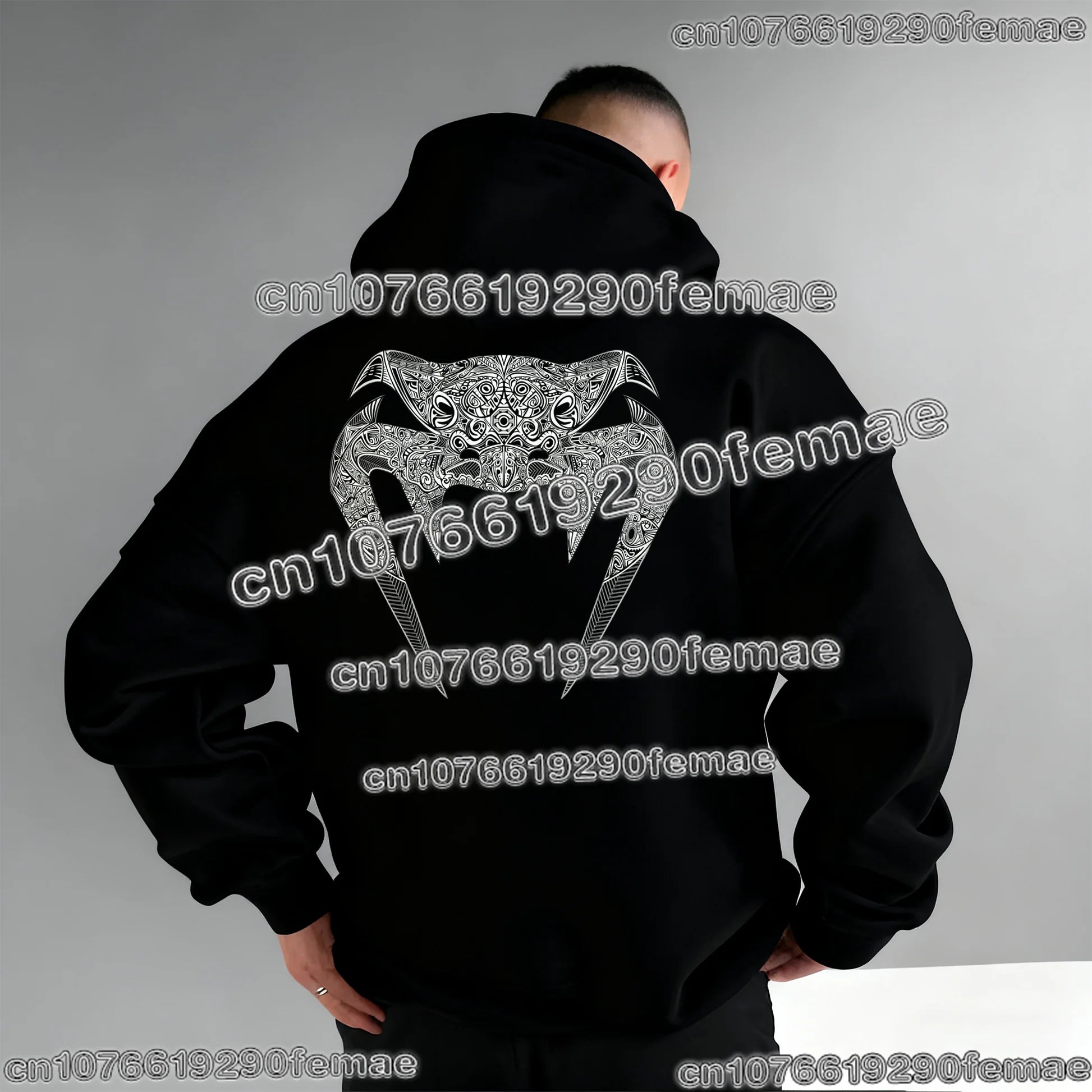 Men's Cotton Pullover Hoodie – Loose Fit Gym & Training Sweatshirt