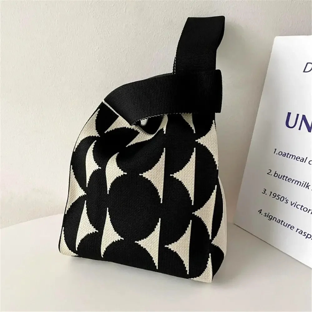 Women's Handmade Knit Wrist Tote Bag