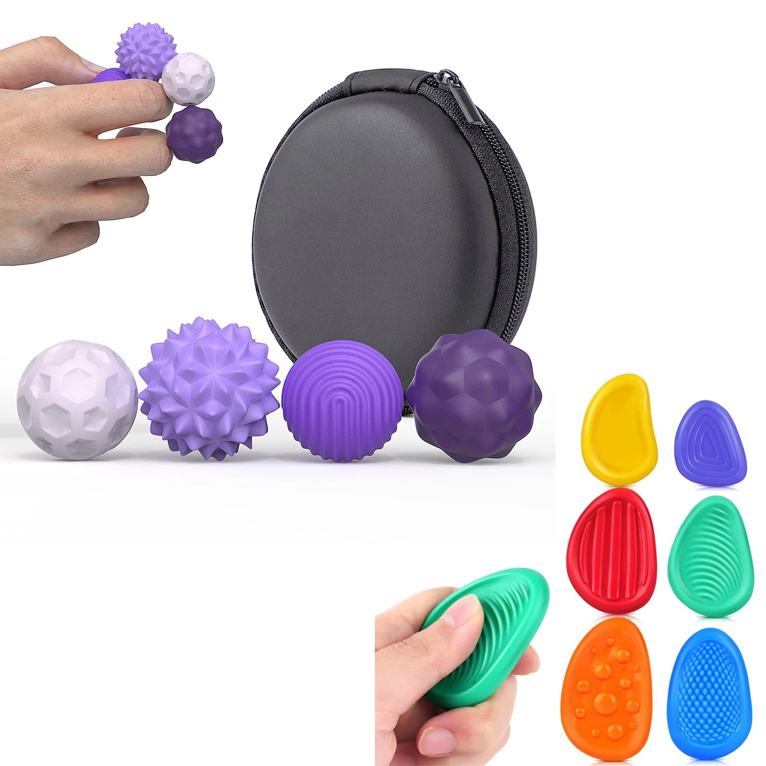 Magnetic Balls Fidget Sensory Toys Stress Relief for Adults Kids Fidget Textured Magnetic Balls with Silicone Shell Desk Toys