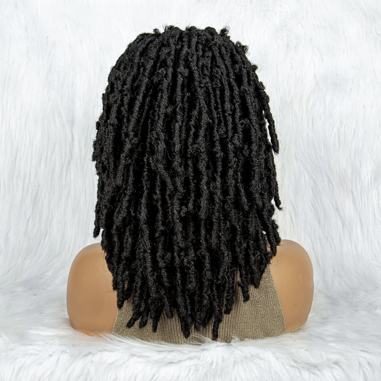 Synthetic Lace Front Wig Braided Wigs Dreadlock Wig 16 inches Short Knotless Butterfly Locs Wigs for Black Women Synthetic Wig
