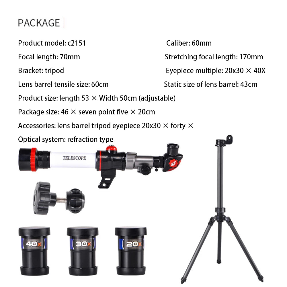 Professional HD Astronomical Telescope | Portable Monocular | Moon & Planet Observation | 3 Colors