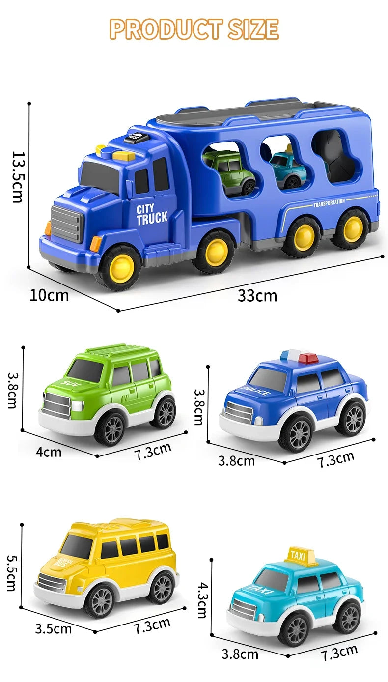 Wind-up Cars Toy engineering trucks heavy trucks police car fire trucks music light model set puzzle toys Boys Kids Gifts