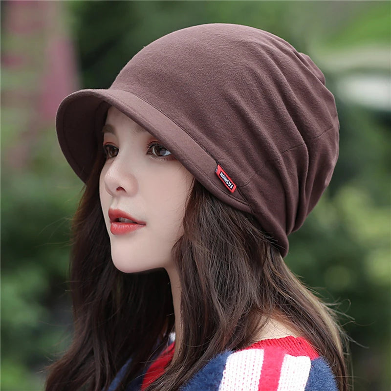 Ladies's Knitted Head Cap Ladies Fashion Windproof Warm Thicken Hats Simple Solid Color Hat For WomenNew Autumn Winter Hat