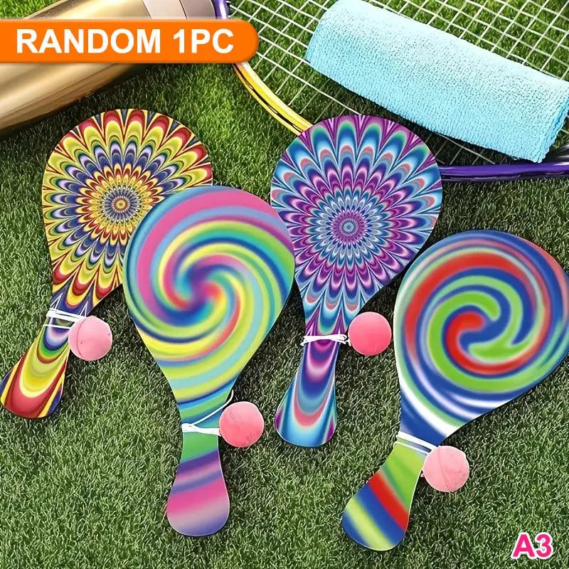 Wooden Paddle Ball With String And Ball Fun Set for HandEye Coordination Development Portable Elastic Design Family Party Play