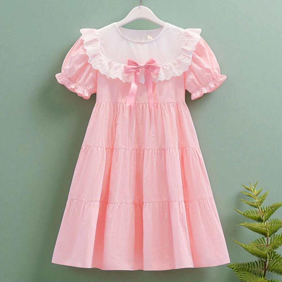 Girls Print A-Line Summer Dress – Short Sleeve School Casual Dress