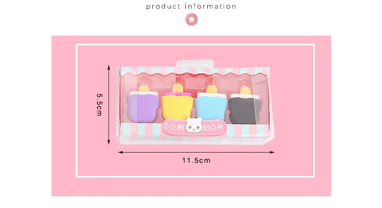 Kawaii Lollipop Sweety Ice Cream Student Stationery School Office Supplies Children Erasers For Kids Pencil Eraser