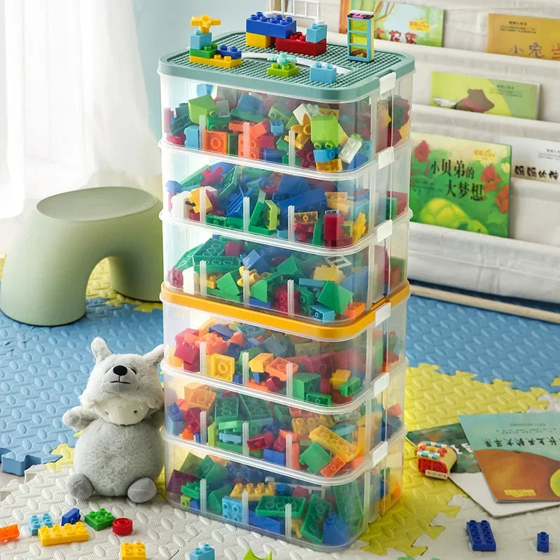Lego Storage Box Building Block Organizer Particle Toy Jigsaw Puzzle Container Partition Lego Storage Bin Children Toy Organizer