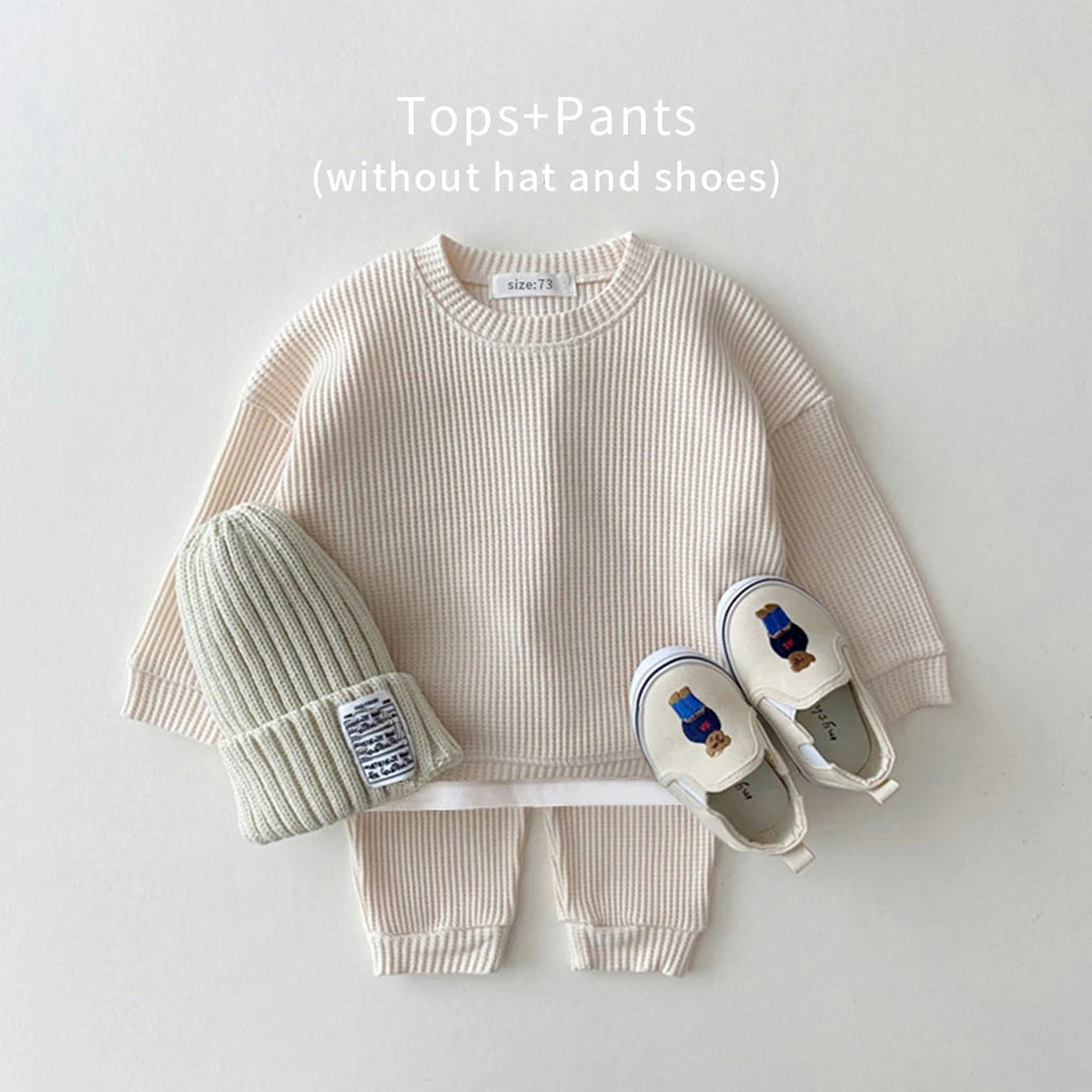 Baby & Toddler Unisex Waffle Cotton Tracksuit Set