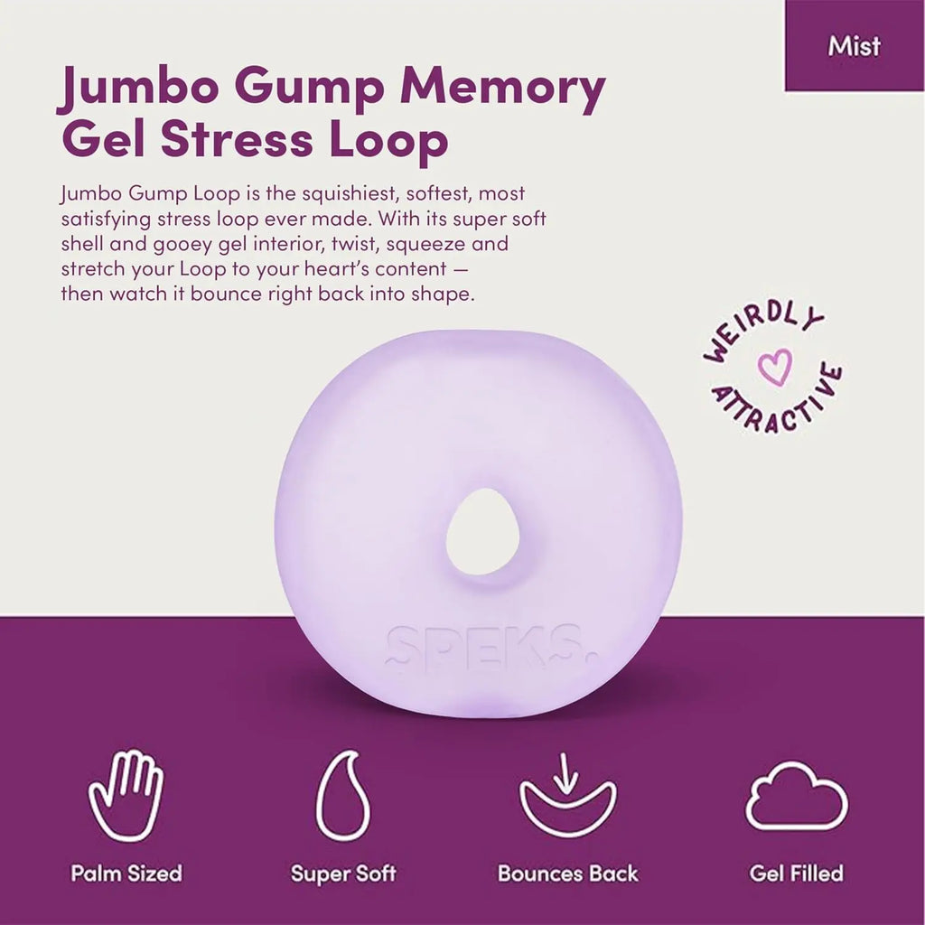 Speks Jumbo Loop Gel-Filled Stress Ball | Ultra-Squishy Fidget Toy | Stress & Anxiety Relief | 4 Colors | Ages 12+